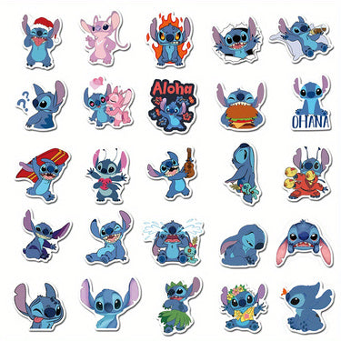 Disney Stitch Waterproof PVC Stickers Cartoon Collectible Decoration 50PCS Per Pack