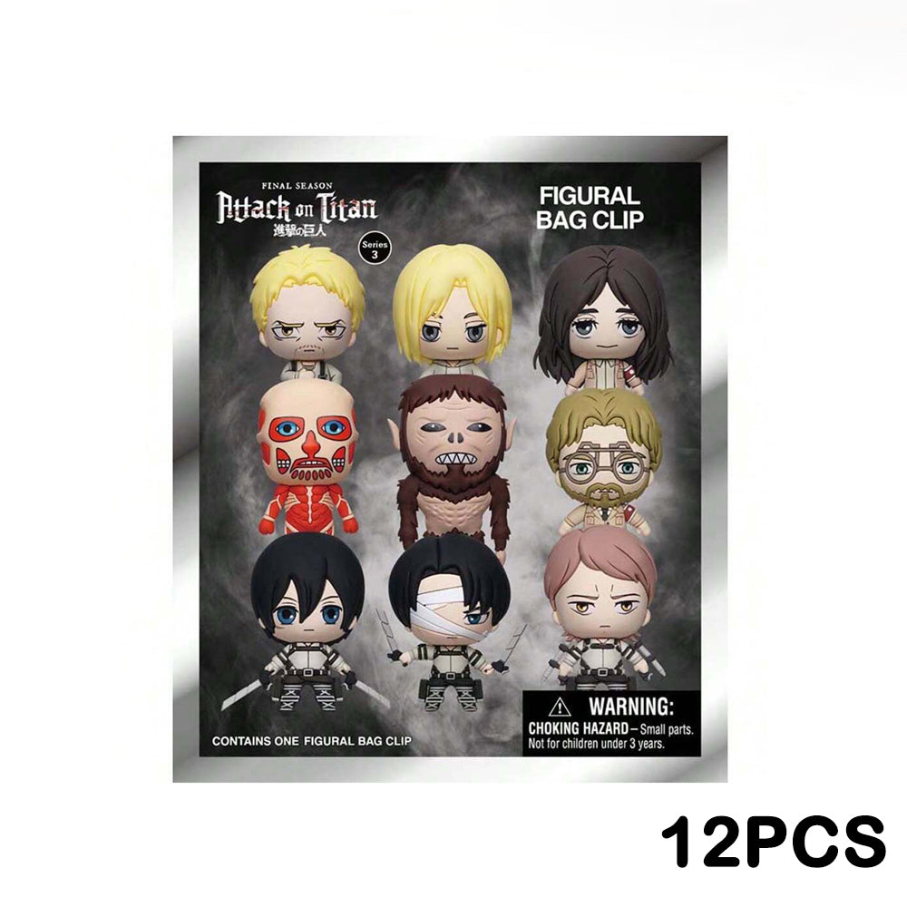 Attack on Titan Series 3 Blind Box 3D Foam Bag Clip Collectible Keychain