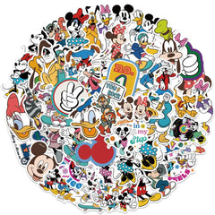 Disney Mickey Mouse Waterproof PVC Stickers Cartoon Collectible Decoration 50PCS Per Pack