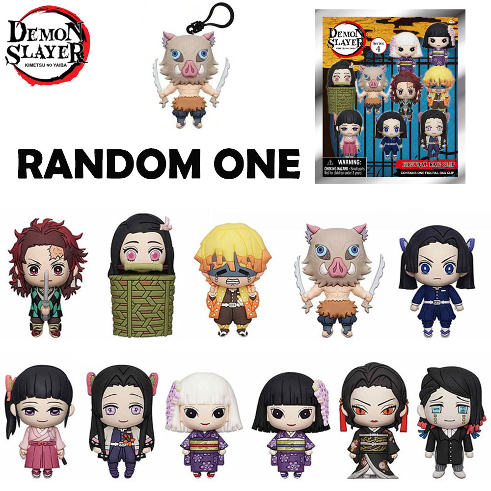 Demon Slayer Series 4 Blind Box 3D Foam Bag Clip Keychain