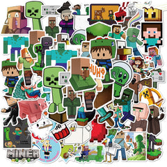 Minecraft Waterproof PVC Stickers Cartoon Collectible Decoration 50PCS Per Pack