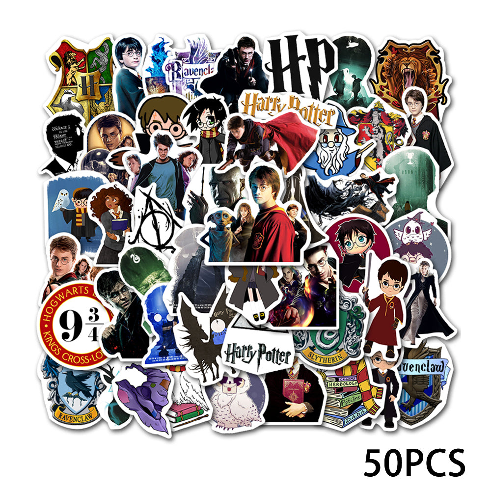 Harry Potter Waterproof PVC Stickers Cartoon Collectible Decoration 50PCS Per Pack