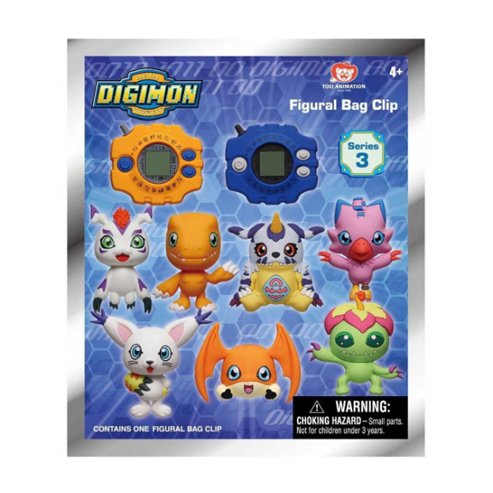 Digimon Series 3 Blind Box 3D Foam Bag Clip Collectible Keychain