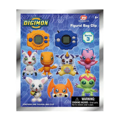 Digimon Series 3 Blind Box 3D Foam Bag Clip Collectible Keychain