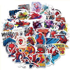 Marvel Spider-Man Waterproof PVC Stickers Cartoon Collectible Decoration 50PCS Per Pack