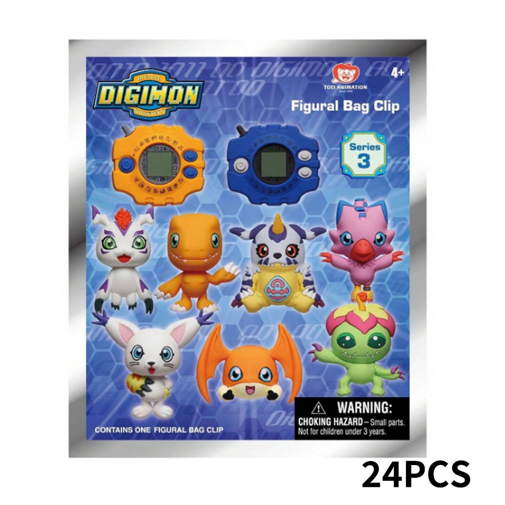 Digimon Series 3 Blind Box 3D Foam Bag Clip Collectible Keychain