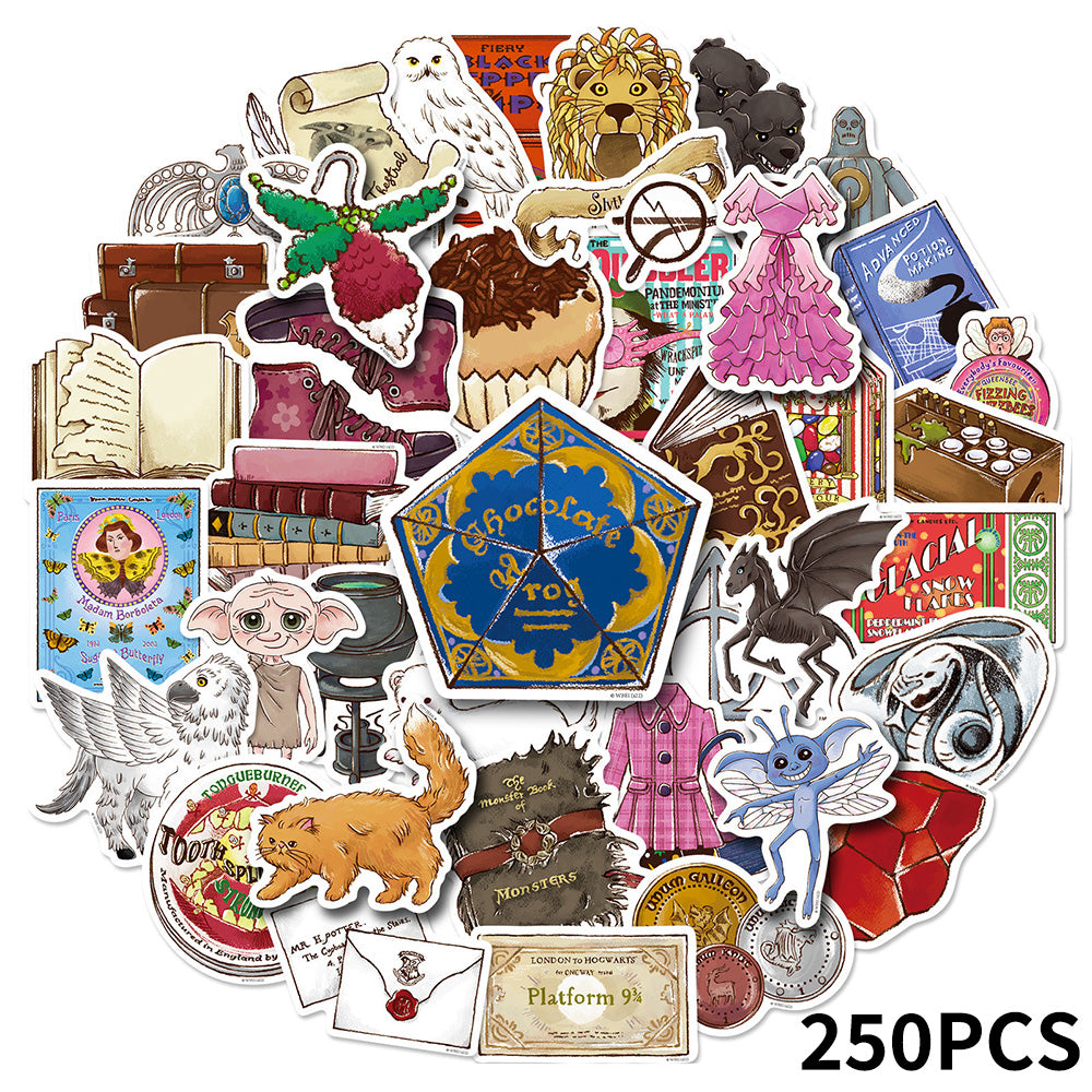 Harry Potter Waterproof PVC Stickers Hand-painted Style Collectible Decoration 50PCS Per Pack