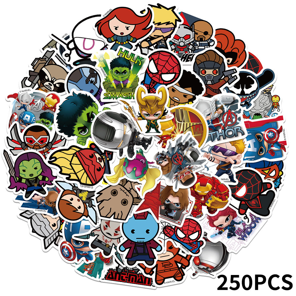 Marvel The Avengers Waterproof PVC Stickers Cartoon Collectible Decoration 50PCS Per Pack