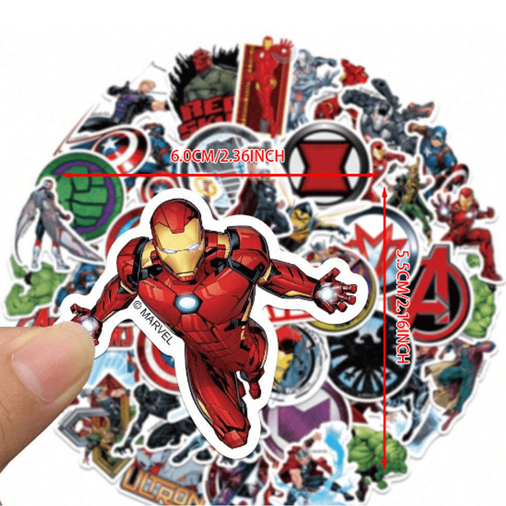 Marvel Waterproof PVC Stickers Cartoon Collectible Decoration 50PCS Per Pack