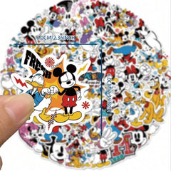 Disney Mickey Minnie Waterproof PVC Stickers Cartoon Collectible Decoration 50PCS Per Pack