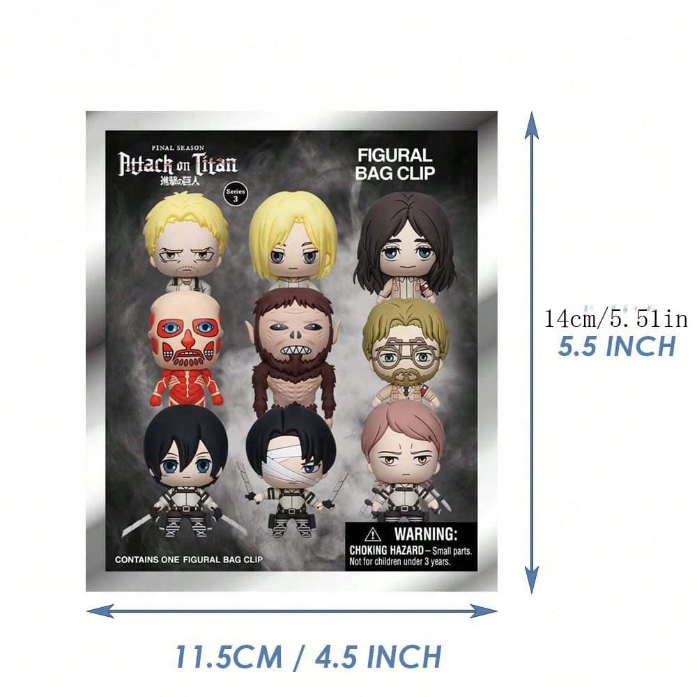 Attack on Titan Series 3 Blind Box 3D Foam Bag Clip Collectible Keychain