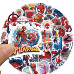 Marvel Spider-Man Waterproof PVC Stickers Cartoon Collectible Decoration 50PCS Per Pack