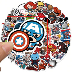 Marvel The Avengers Waterproof PVC Stickers Cartoon Collectible Decoration 50PCS Per Pack