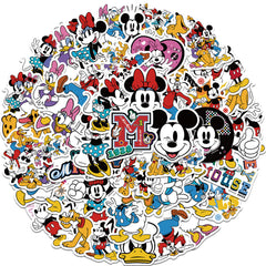 Disney Mickey Minnie Waterproof PVC Stickers Cartoon Collectible Decoration 50PCS Per Pack