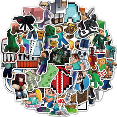 Minecraft PVC Stickers Waterproof Cartoon Collectible Decoration 50PCS Per Pack