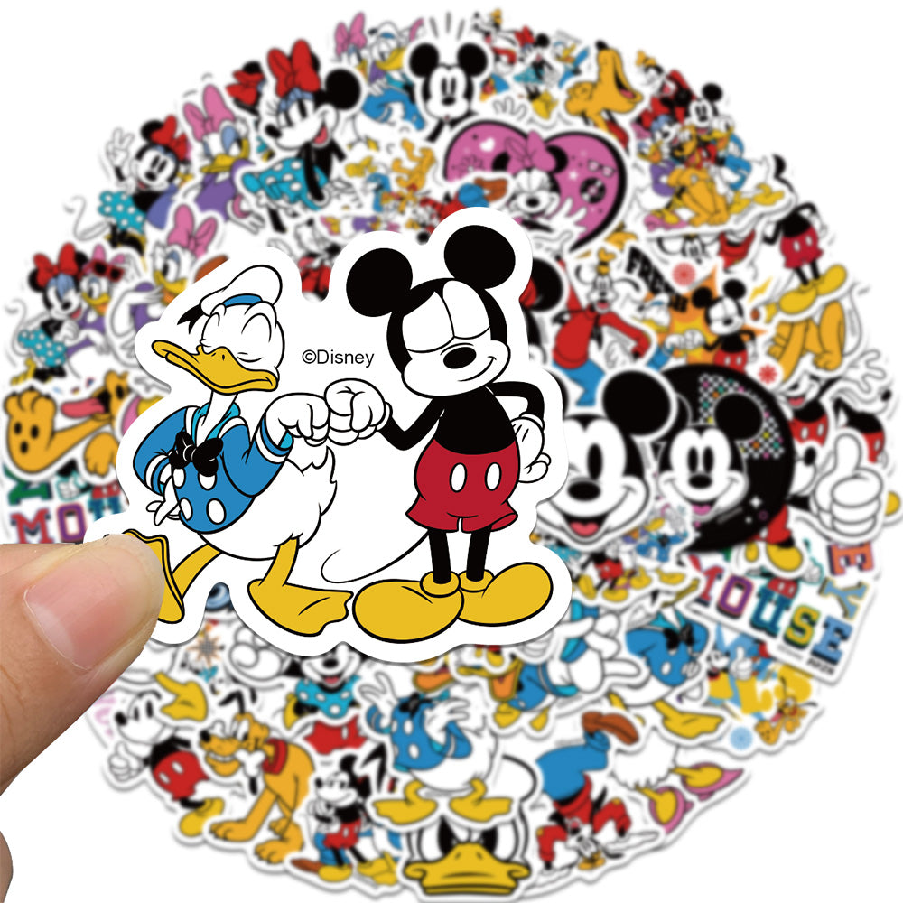 Disney Mickey Minnie Waterproof PVC Stickers Cartoon Collectible Decoration 50PCS Per Pack