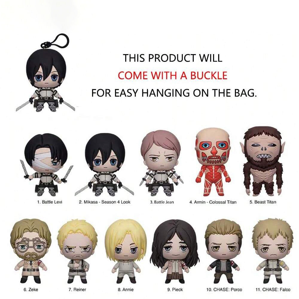 Attack on Titan Series 3 Blind Box 3D Foam Bag Clip Collectible Keychain