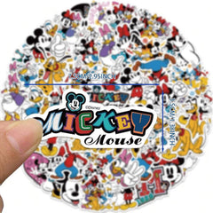 Disney Mickey Minnie Waterproof PVC Stickers Cartoon Collectible Decoration 50PCS Per Pack