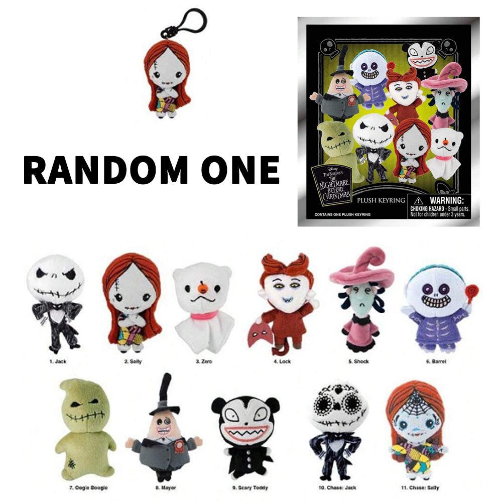 Disney The Nightmare Before Christmas Plush Version Series Blind Box 3D Bag Clip Collectible Keychain