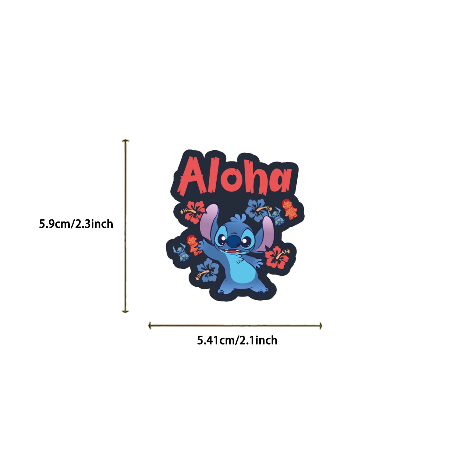 Disney Stitch Waterproof PVC Stickers Cartoon Collectible Decoration 50PCS Per Pack