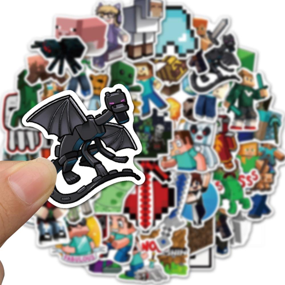 Minecraft PVC Stickers Waterproof Cartoon Collectible Decoration 50PCS Per Pack