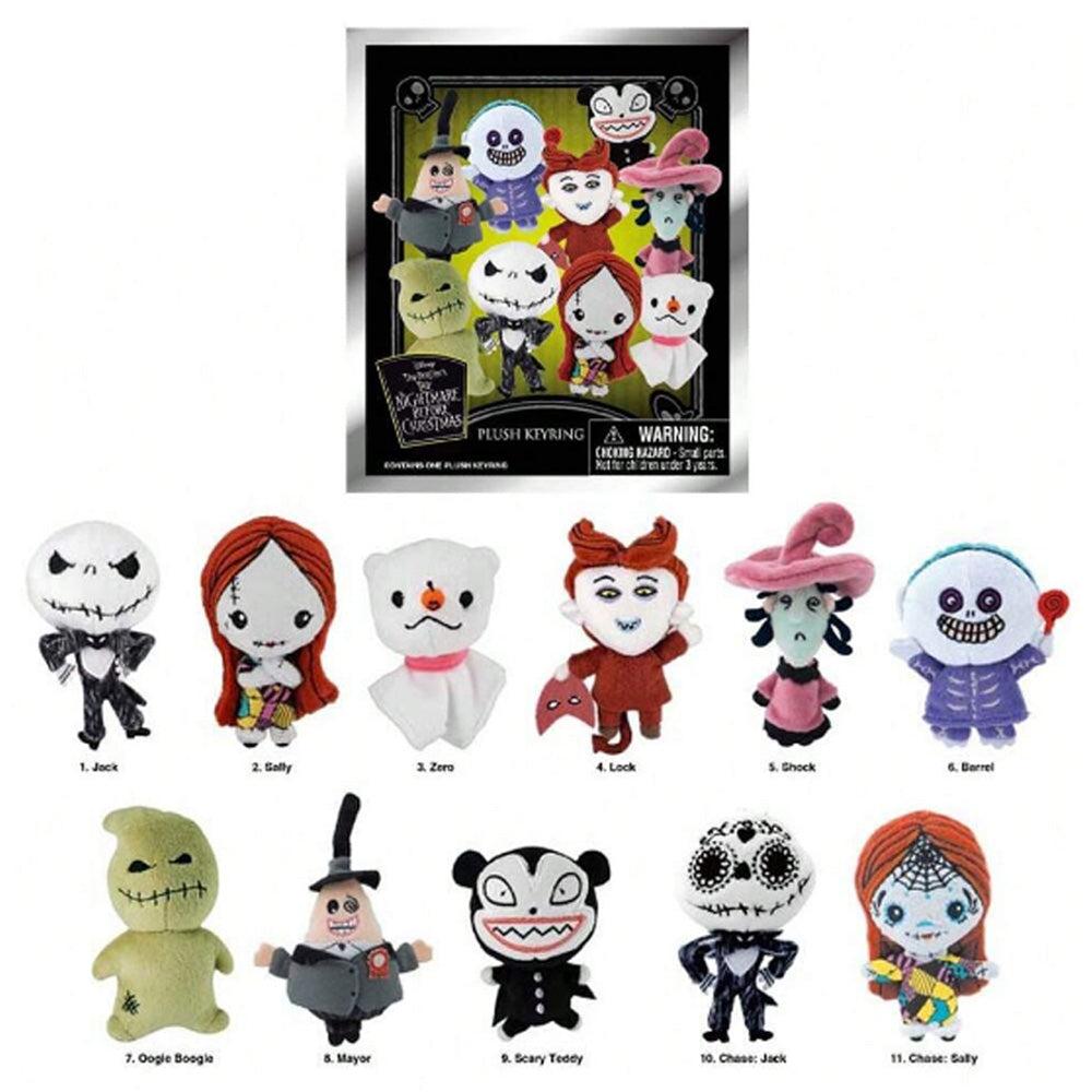 Disney The Nightmare Before Christmas Plush Version Series Blind Box 3D Bag Clip Collectible Keychain