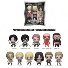 Attack on Titan Series 3 Blind Box 3D Foam Bag Clip Collectible Keychain