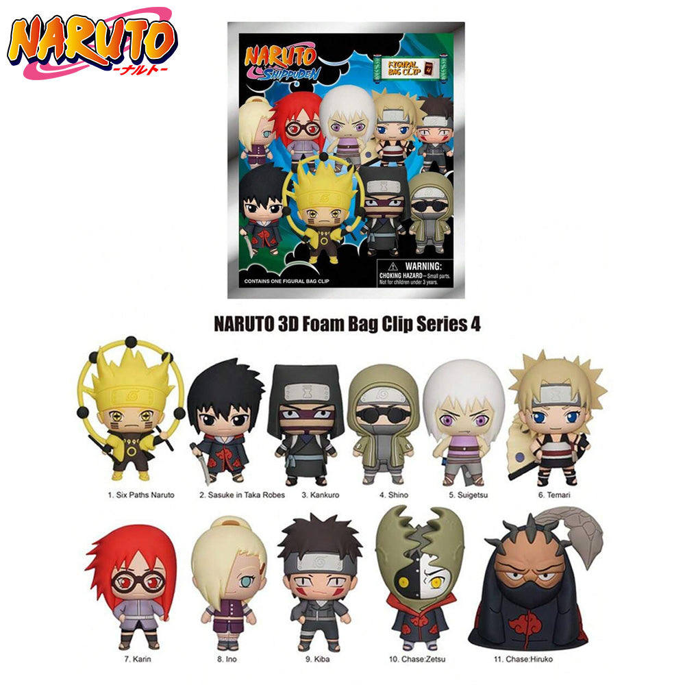 Naruto Series 4 Blind Box 3D Foam Bag Clip Keychain