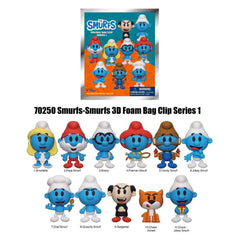 The Smurfs Series 1 Blind Box 3D Foam Bag Clip Collectible Keychain