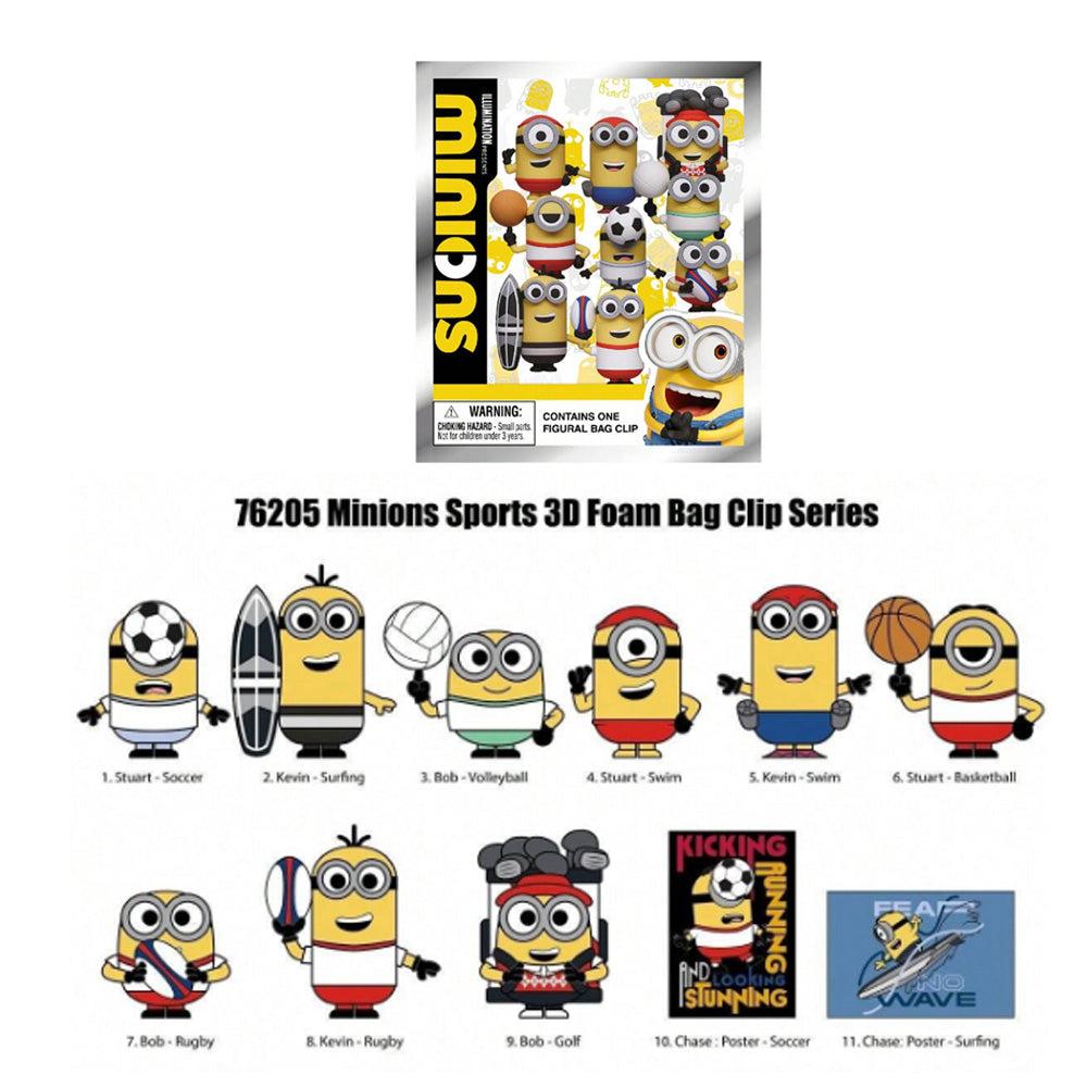 Minions Sports Series Blind Box 3D Foam Bag Clip Collectible Keychain