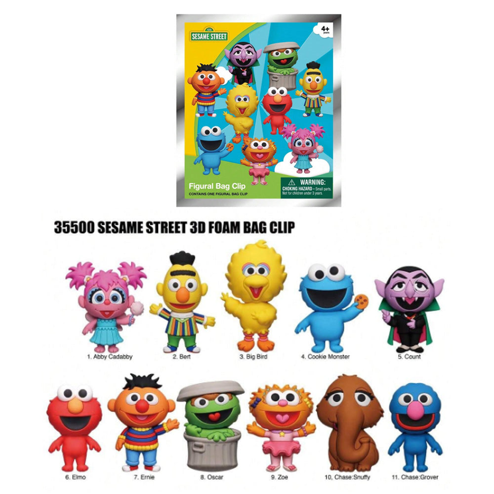 Sesame Street Series Blind Box 3D Foam Bag Clip Collectible Keychain