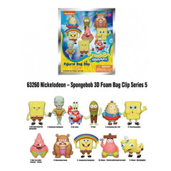 SpongeBob SquarePants Series 5 Blind Box 3D Foam Bag Clip Collectible Keychain