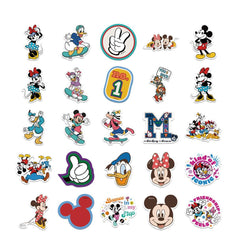 Disney Mickey Mouse Waterproof PVC Stickers Cartoon Collectible Decoration 50PCS Per Pack