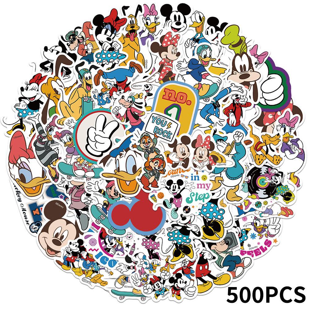 Disney Mickey Mouse Waterproof PVC Stickers Cartoon Collectible Decoration 50PCS Per Pack