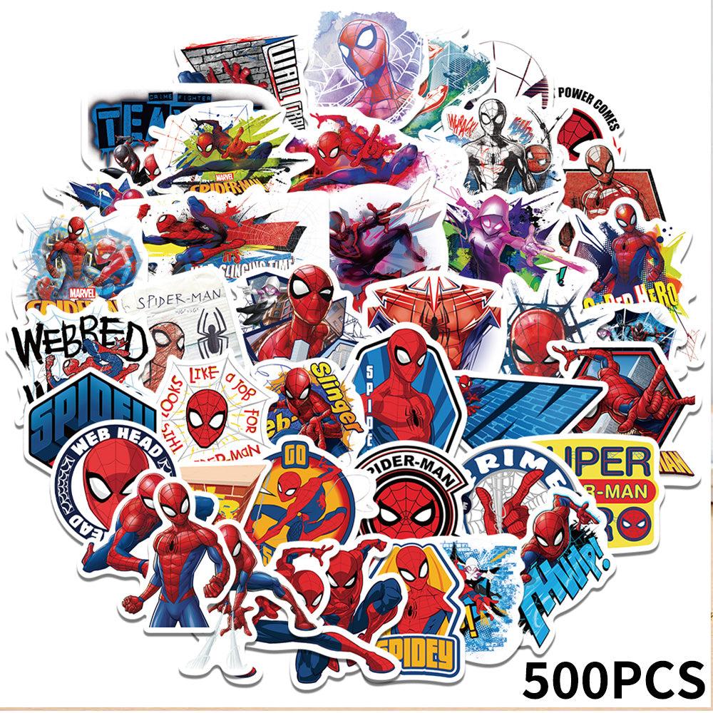 Marvel Spider-Man Waterproof PVC Stickers Cartoon Collectible Decoration 50PCS Per Pack