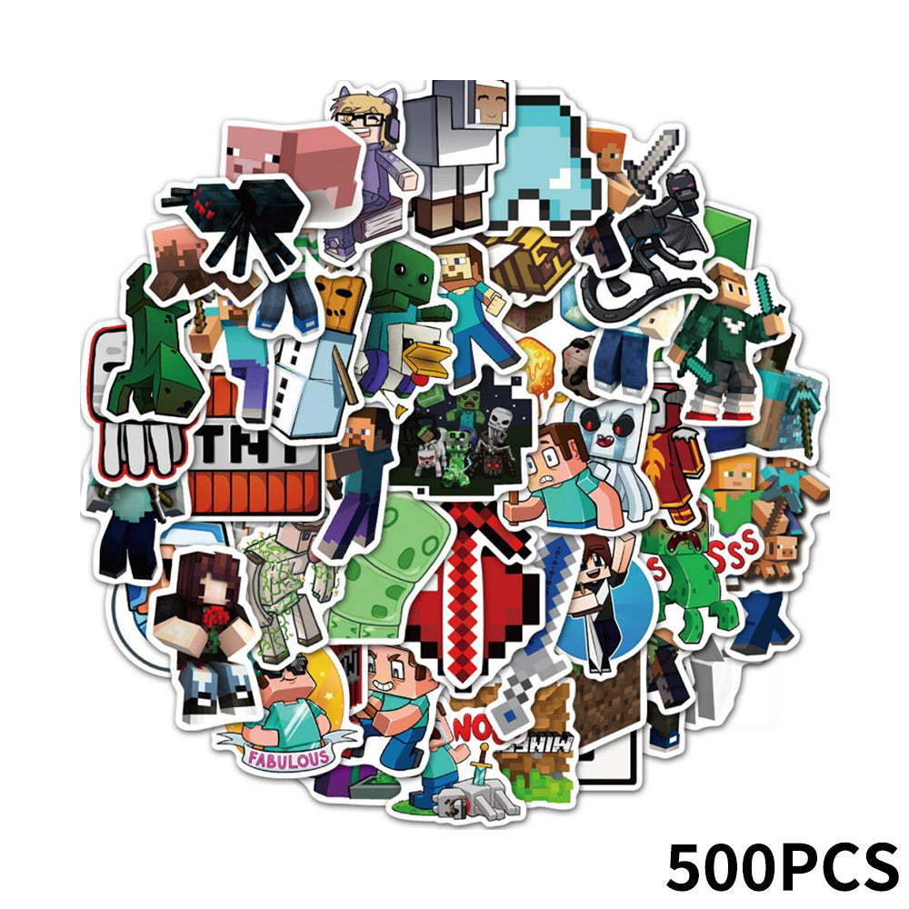 Minecraft PVC Stickers Waterproof Cartoon Collectible Decoration 50PCS Per Pack