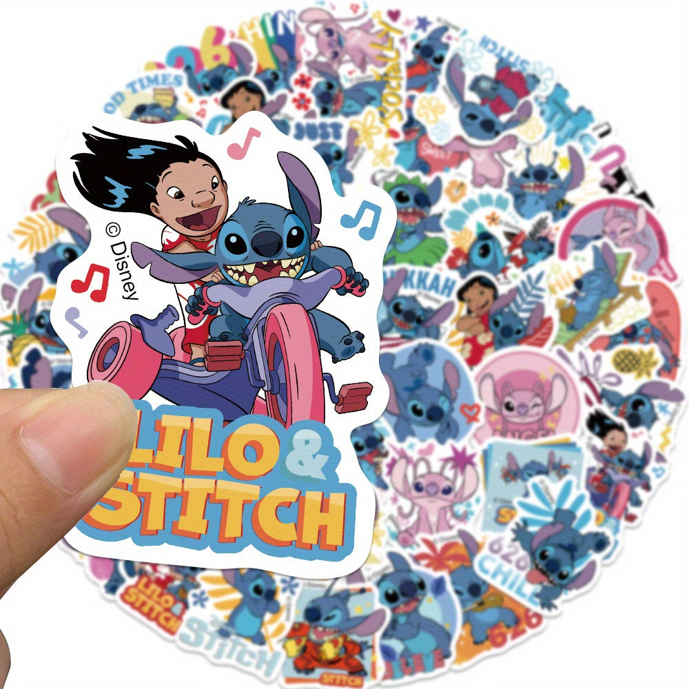 Disney Cute Stitch Waterproof PVC Stickers Cartoon Collectible Decoration 50PCS Per Pack