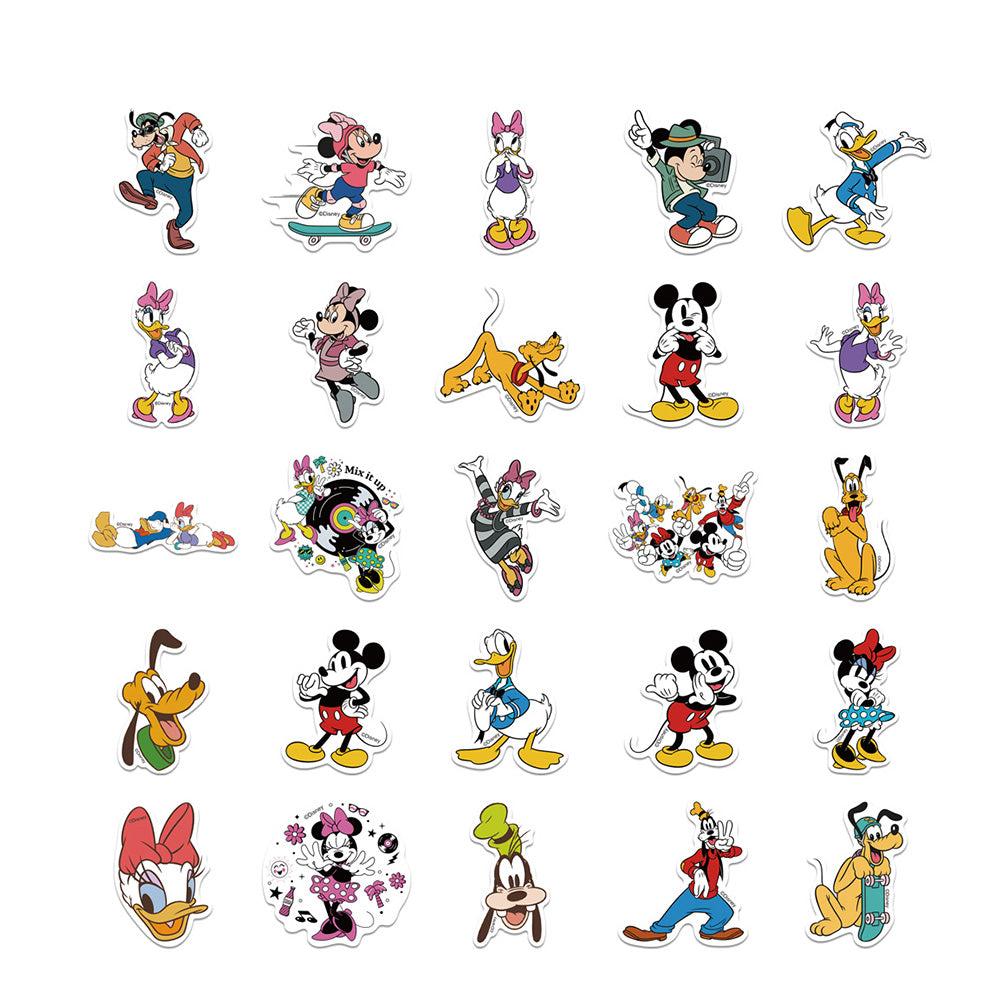 Disney Mickey Mouse Waterproof PVC Stickers Cartoon Collectible Decoration 50PCS Per Pack