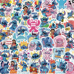 Disney Cute Stitch Waterproof PVC Stickers Cartoon Collectible Decoration 50PCS Per Pack