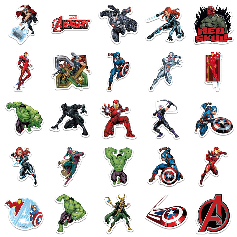 Marvel Waterproof PVC Stickers Cartoon Collectible Decoration 50PCS Per Pack