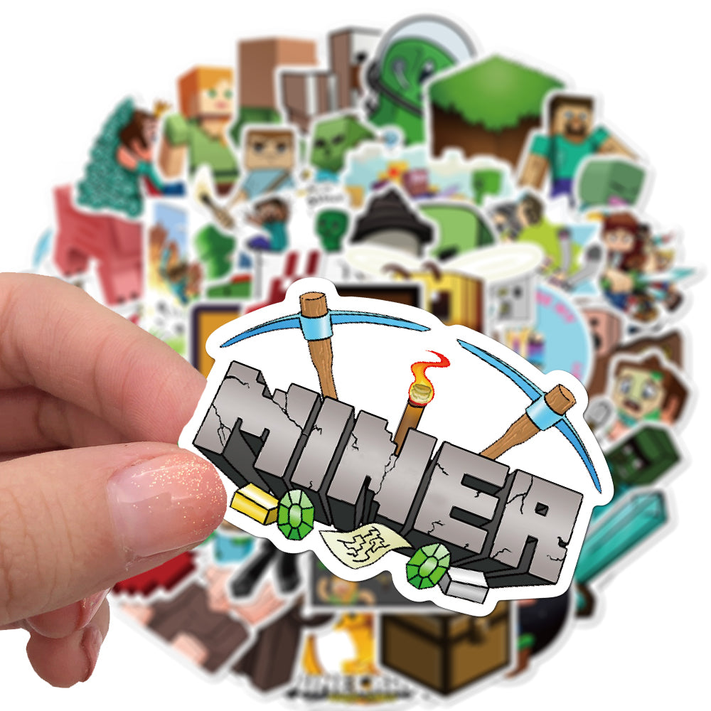 Minecraft Waterproof PVC Stickers Cartoon Collectible Decoration 50PCS Per Pack