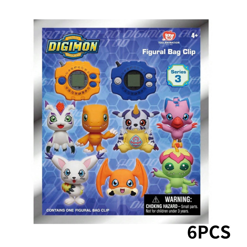 Digimon Series 3 Blind Box 3D Foam Bag Clip Collectible Keychain