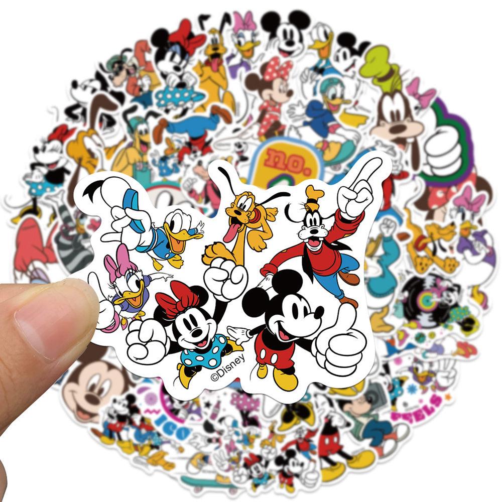 Disney Mickey Mouse Waterproof PVC Stickers Cartoon Collectible Decoration 50PCS Per Pack