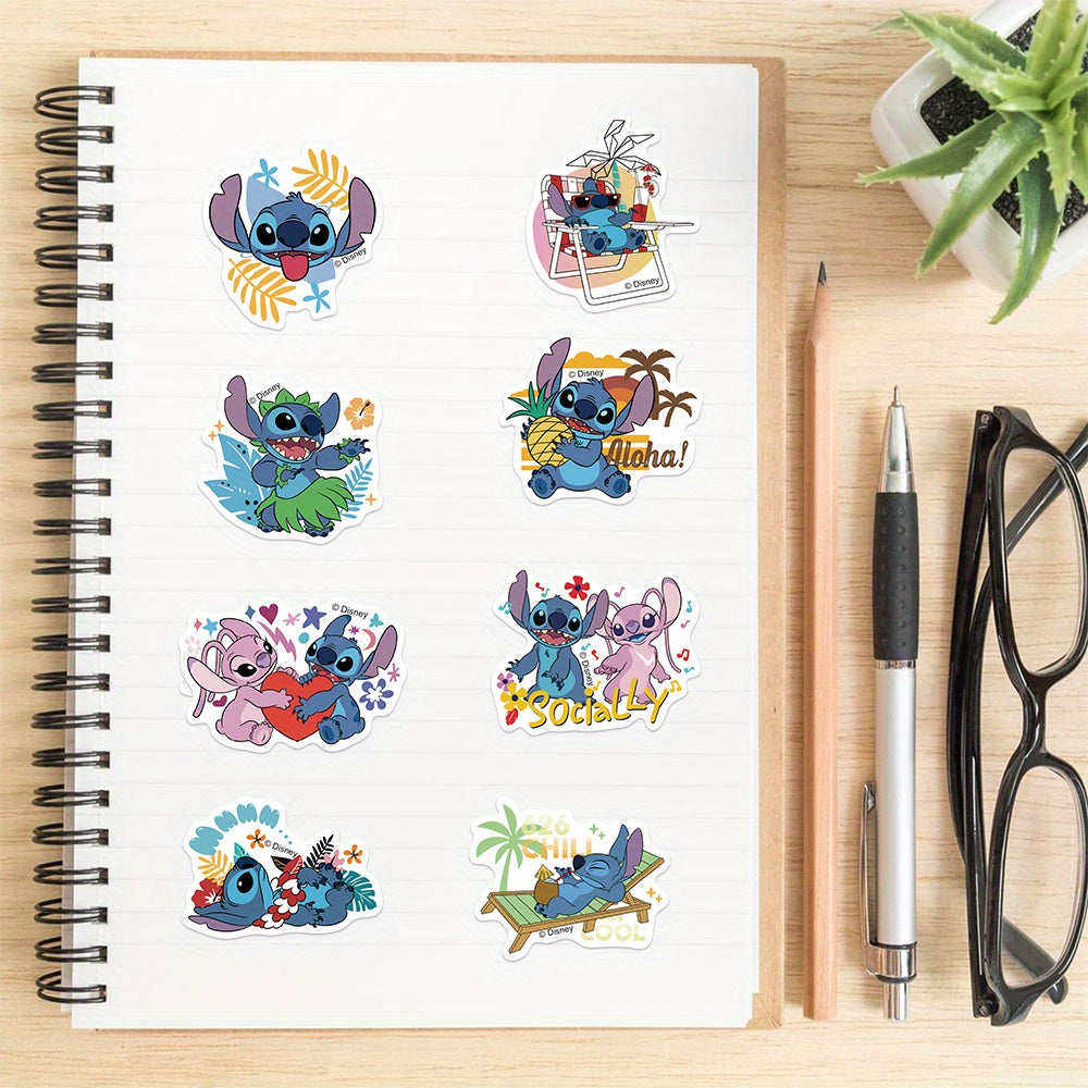 Disney Cute Stitch Waterproof PVC Stickers Cartoon Collectible Decoration 50PCS Per Pack